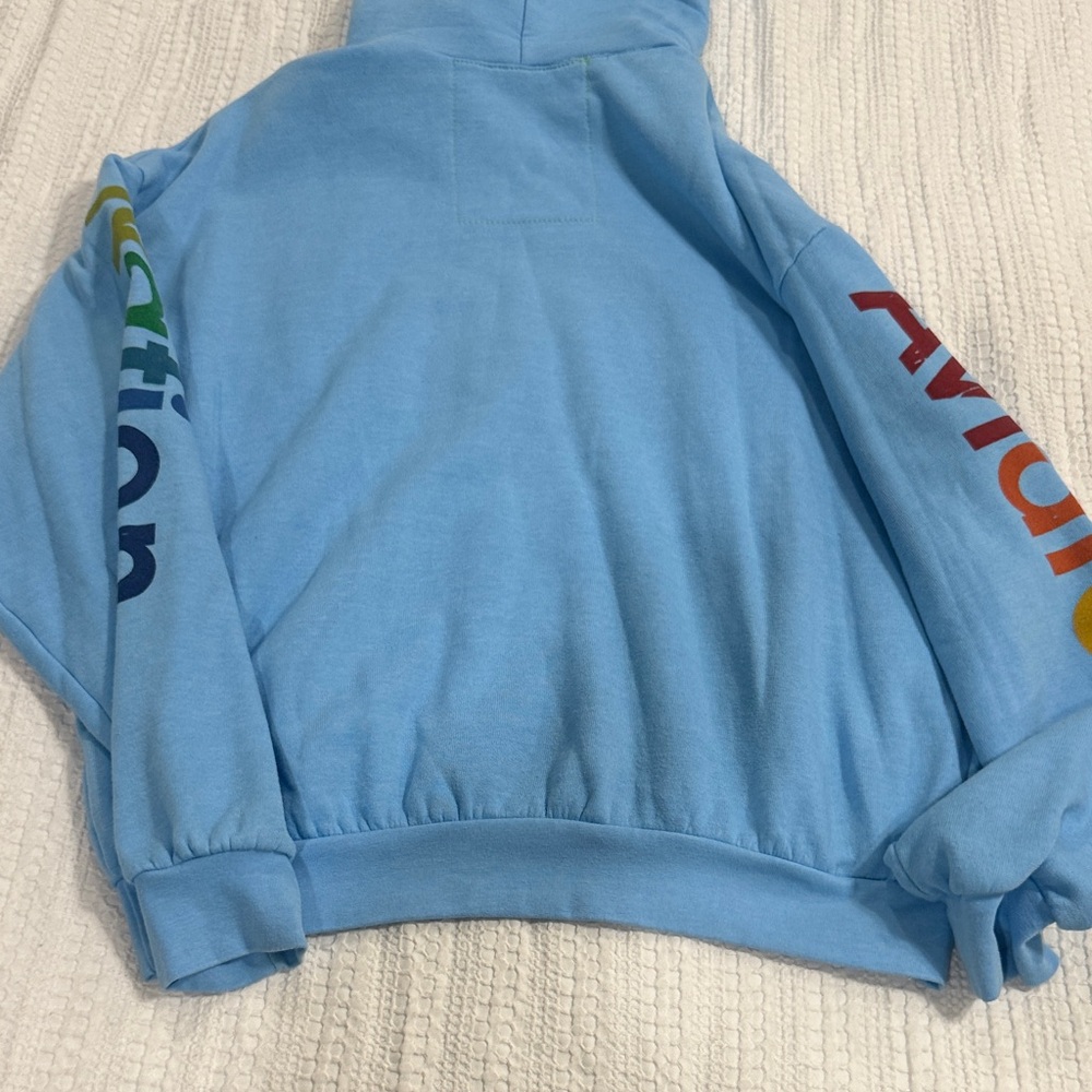 Aviator Nation Light Blue Hoodie with Multicolor Logo - Picture 5 of 5